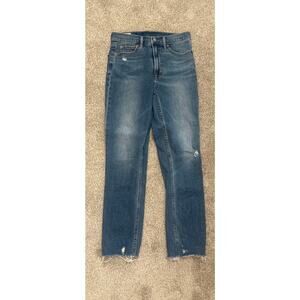 GAP Cigarette High Rise Raw Hem Straight Leg Jeans, sz 4 (27)